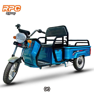 Granja personalizada 1200W Triciclo eléctrico motocicleta con sistema de freno de tambor delantero trasero