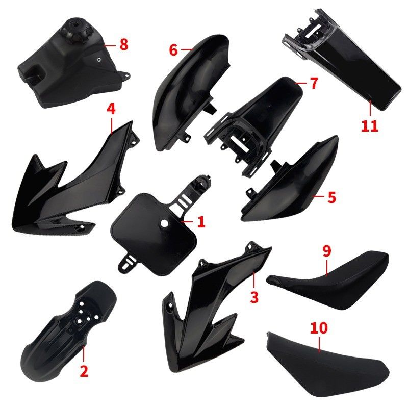 CRF50 piezas de plástico conjunto de carcasa de carcasa negro o blanco kits protectores de barro guardabarros personalizados