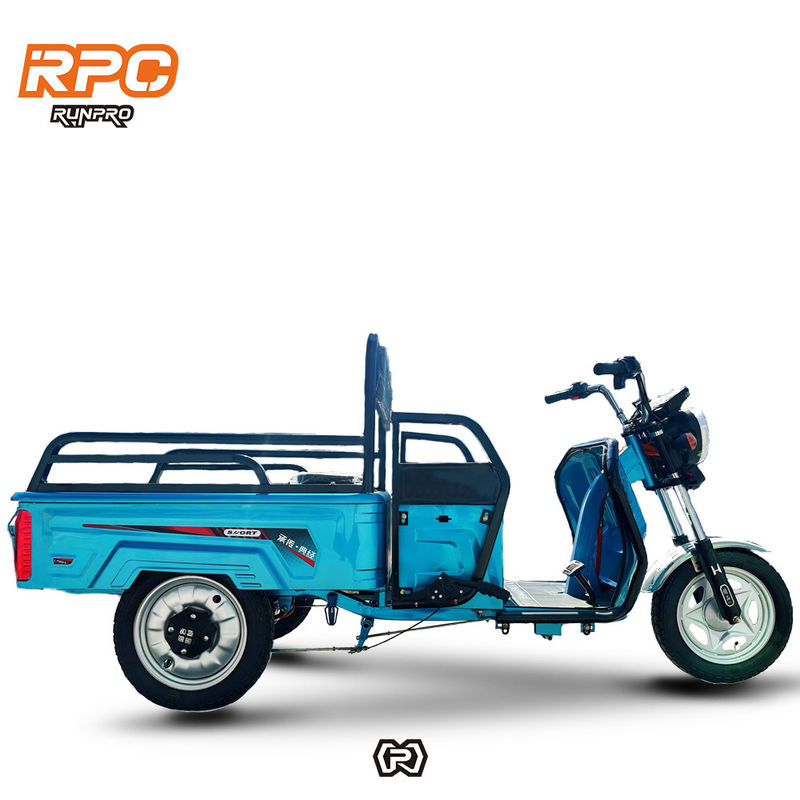 Granja personalizada 1200W Triciclo eléctrico motocicleta con sistema de freno de tambor delantero trasero